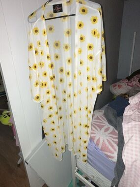 Love Maternity Yellow Sunflower Sheer Kimono